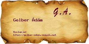 Gelber Ádám névjegykártya